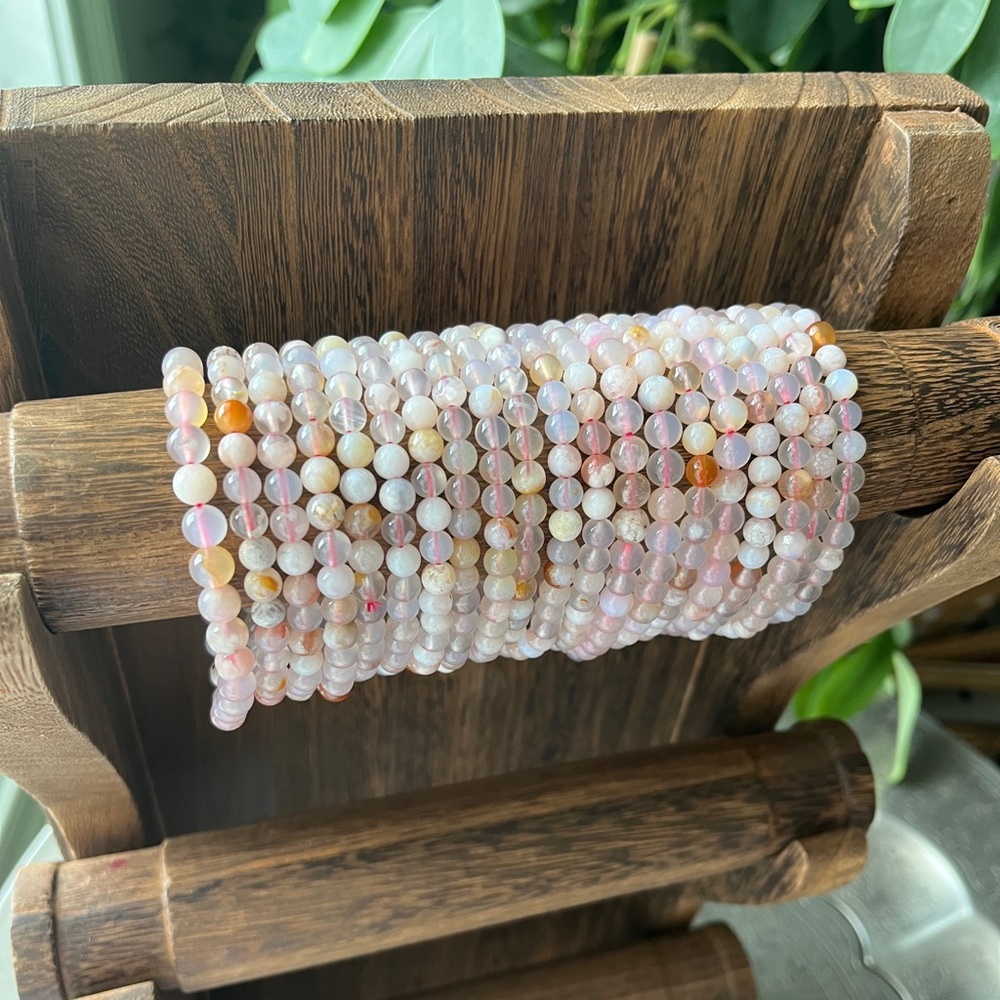 Cherry blossom agate bracelet